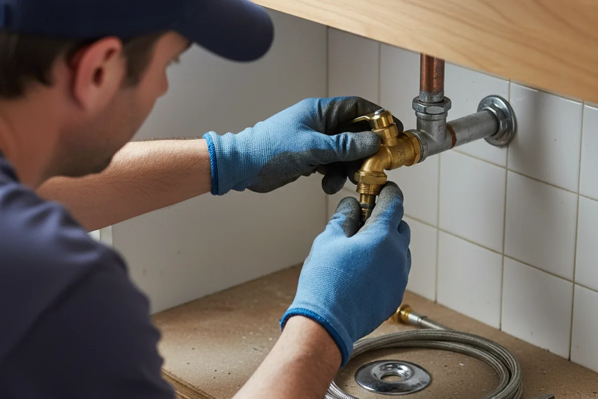 Shutoff valve and fitting work during Faucet and Fixture Repair in Midway City